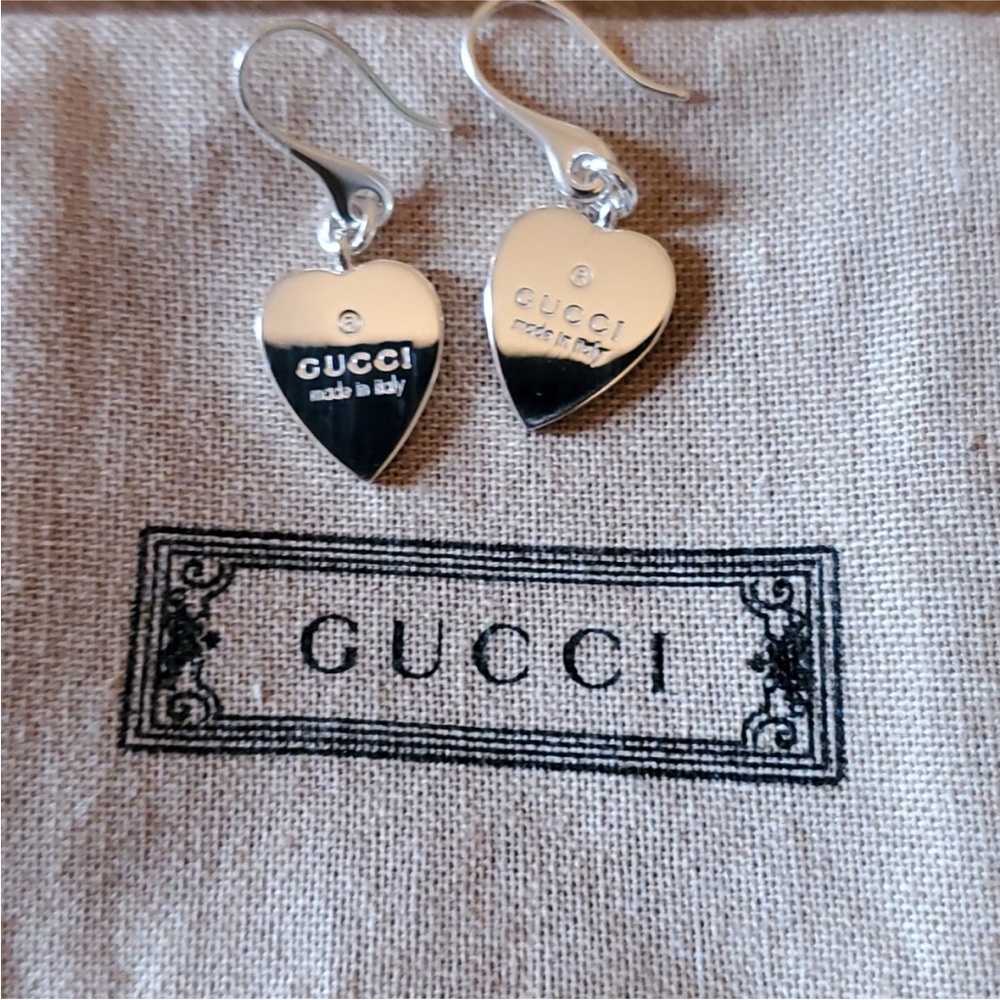 Gucci Silver Heart Earrings - Picture 2 of 5